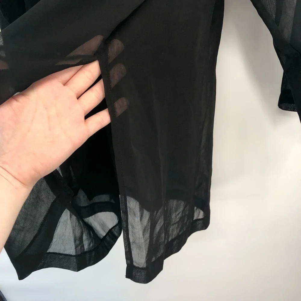 CALVIN KLEIN Swim Coverup Black Sheer Mesh Flowy Tunic Dress Cover Up S Small